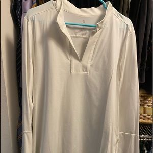 India Bell Sleeve Tunic in Striped Repreve® Jersey White